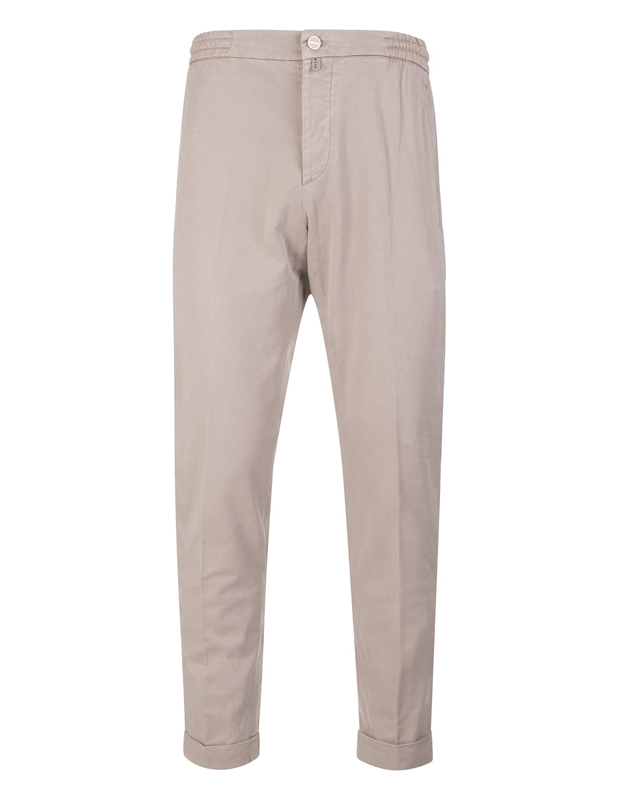 Kiton Man Classic Trousers In Taupe Winter Cotton