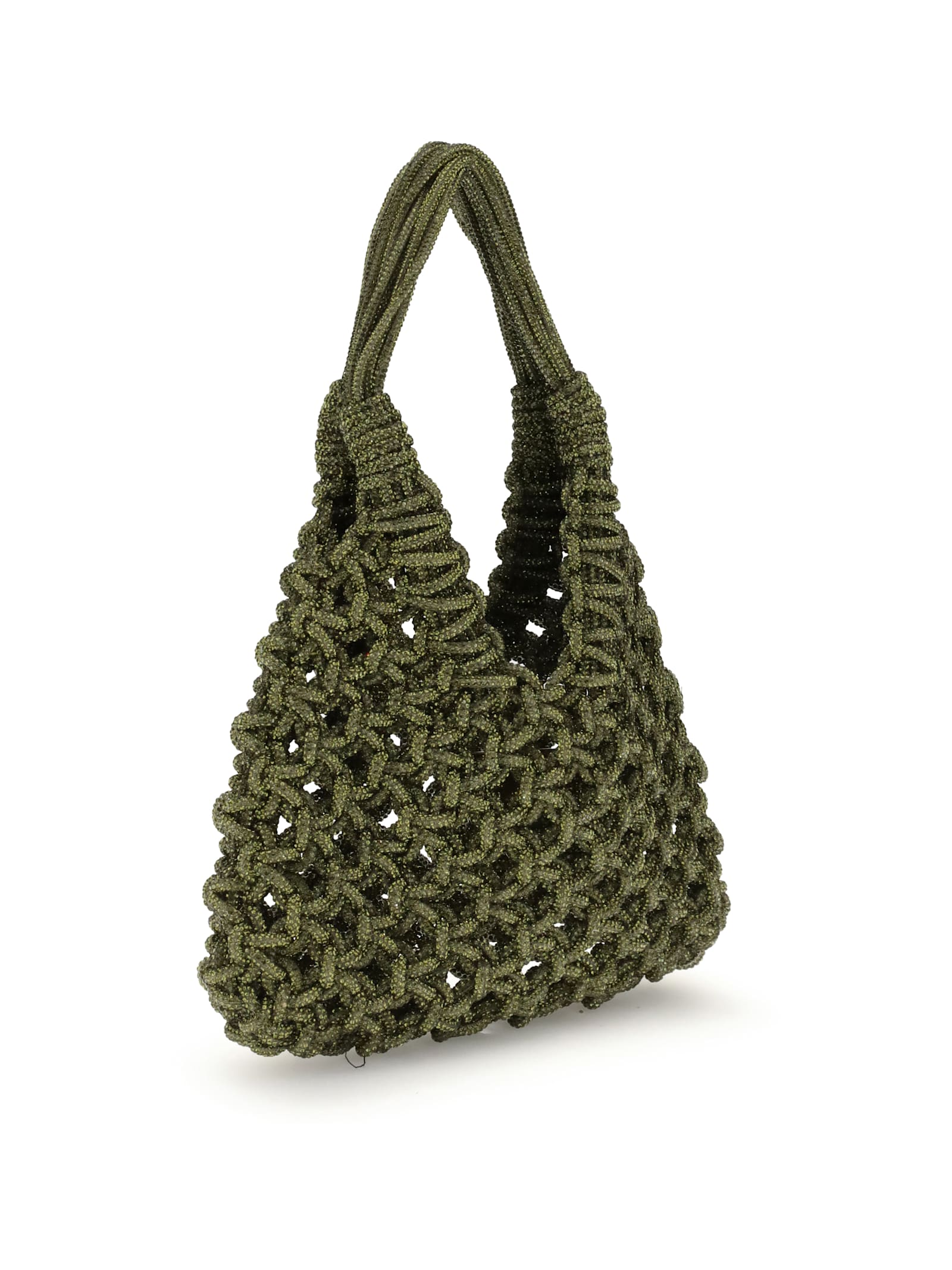 Hibourama Crystal-embellished Shoulder Bag In Green