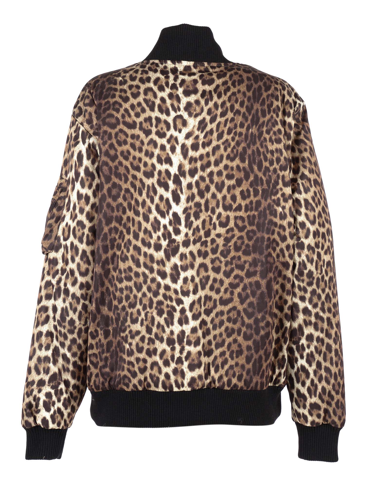 P.a.r.o.s.h . Reversible Leopard Print Bomber Jacket With Iconic Logo In Animal Print