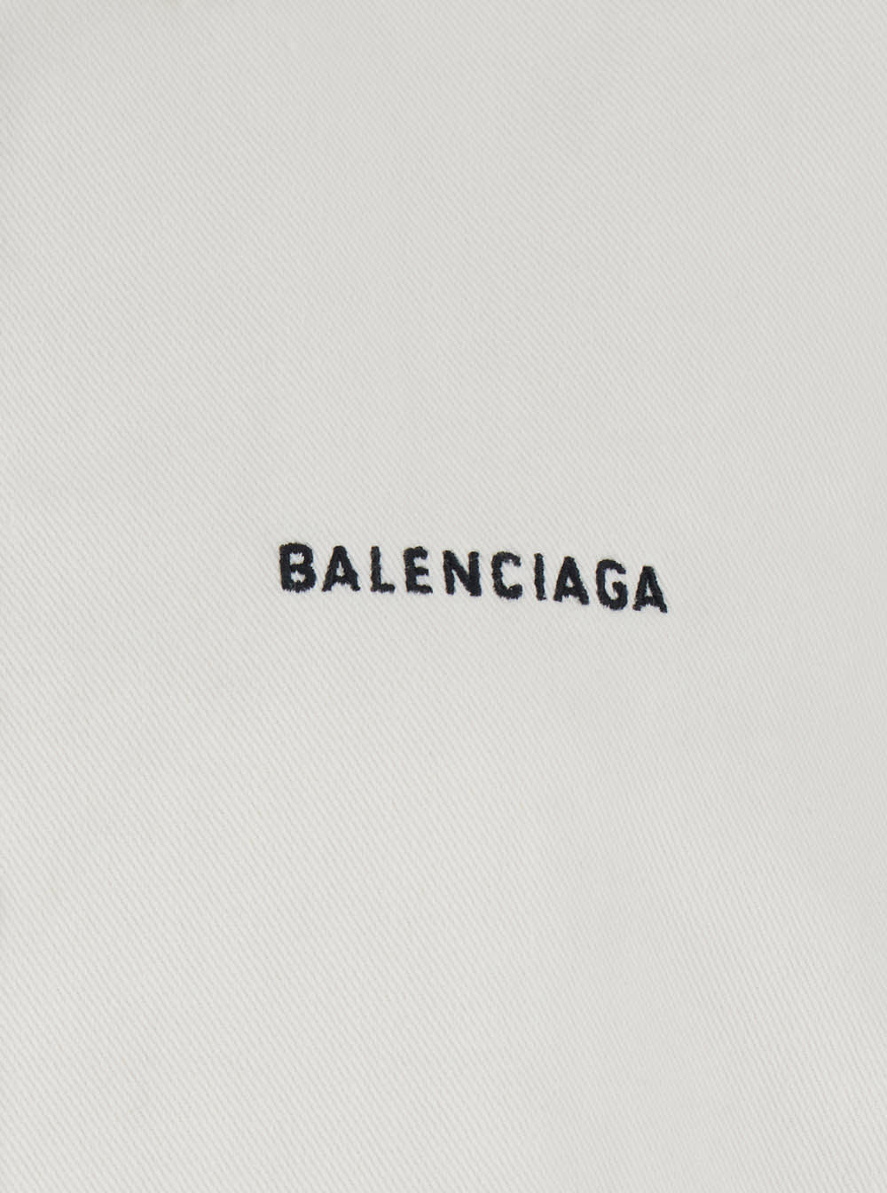 Balenciaga White Shirt With Lettering Logo Embroidered On The Front In Cotton Woman In White