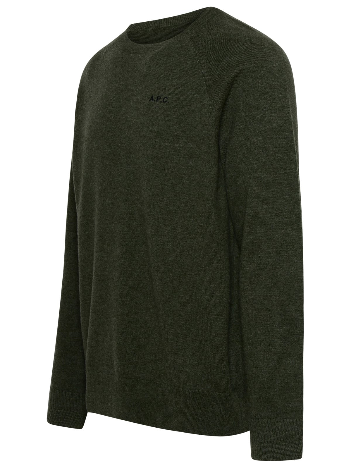 Shop Apc Green Elie Sweater In Virgin Wool