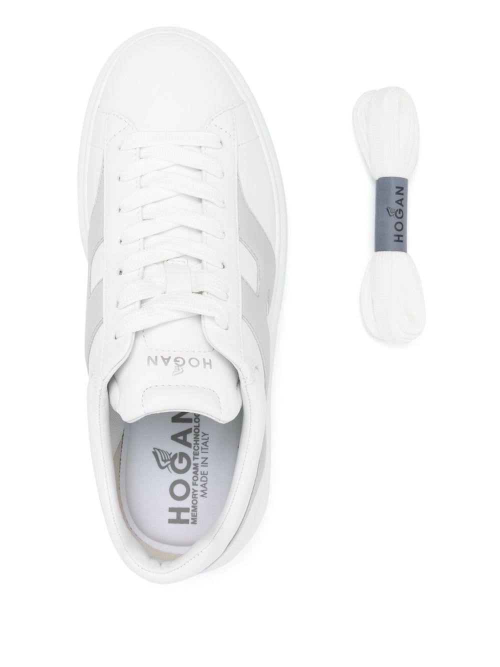 Hogan H-stripes Allacciato H Spezzata Sneakers In White