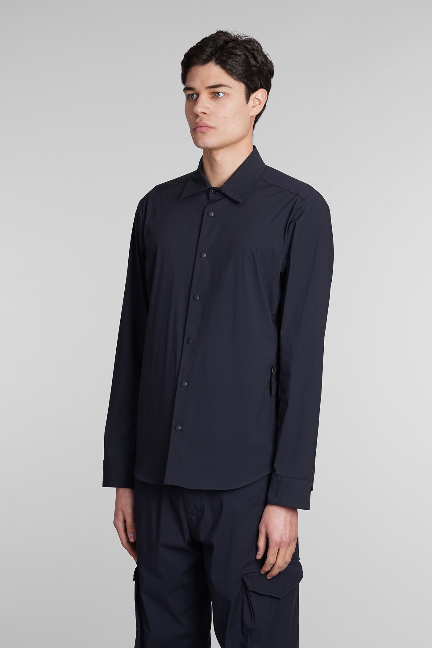 Shop Aspesi Long Sleeved Shirt In Navy