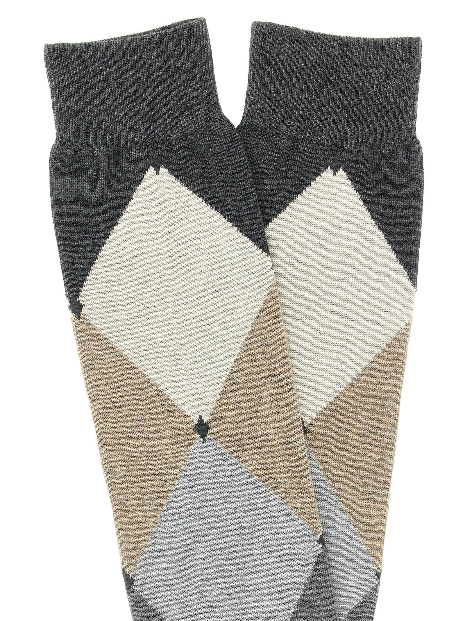 Ballantyne Knee-high Argyle Pattern Socks In Gray