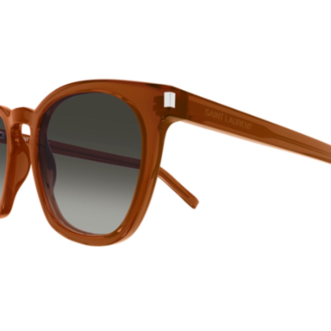 Saint Laurent Sl 28 Linea Corner Angle 051 Brown Grey Sunglasses In Brown