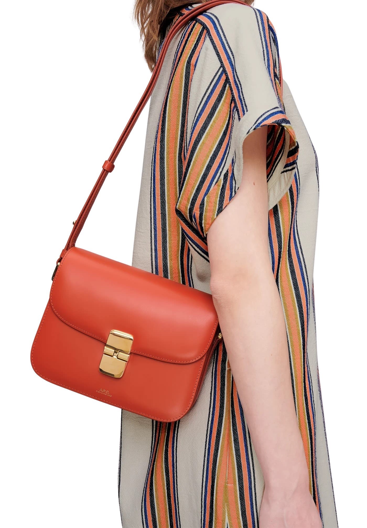 Apc A.p.c. Grace Logo Printed Small Shoulder Bag In Red