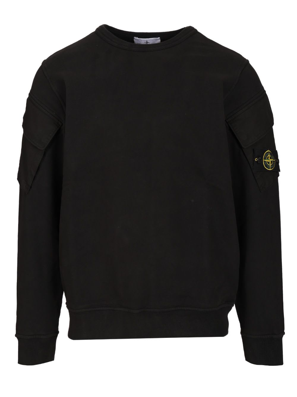 Stone Island Cotton Sweatshirt In Black