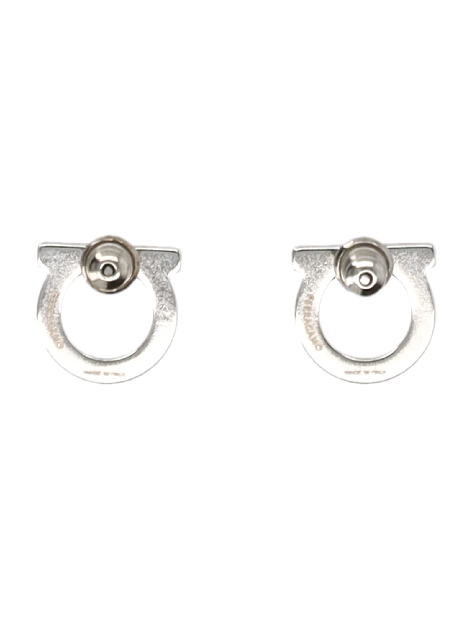 Shop Ferragamo Stud Earrings In Argento