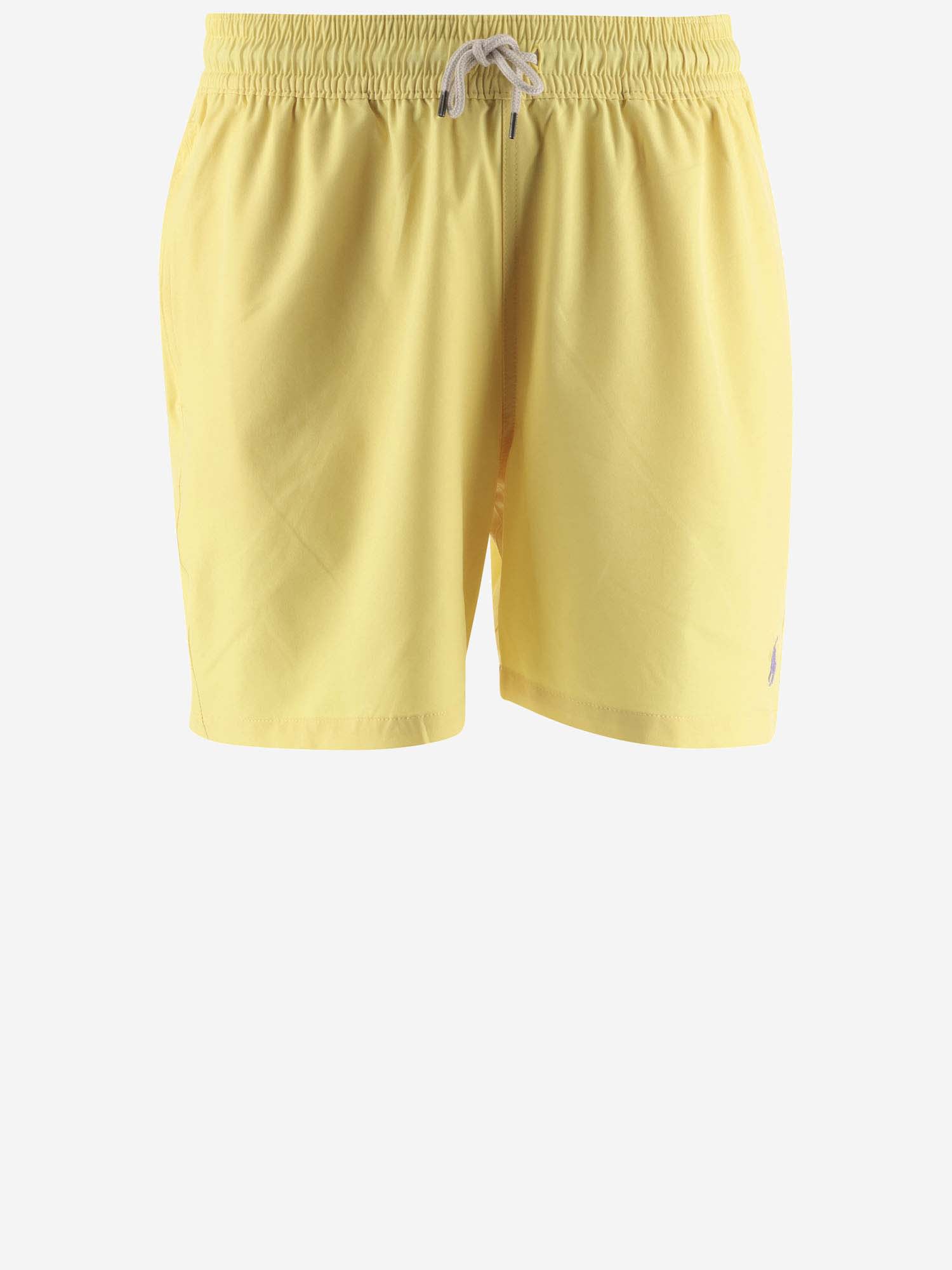 Shop Ralph Lauren Nylon Stretch Swimsuit With Logo In Yellow