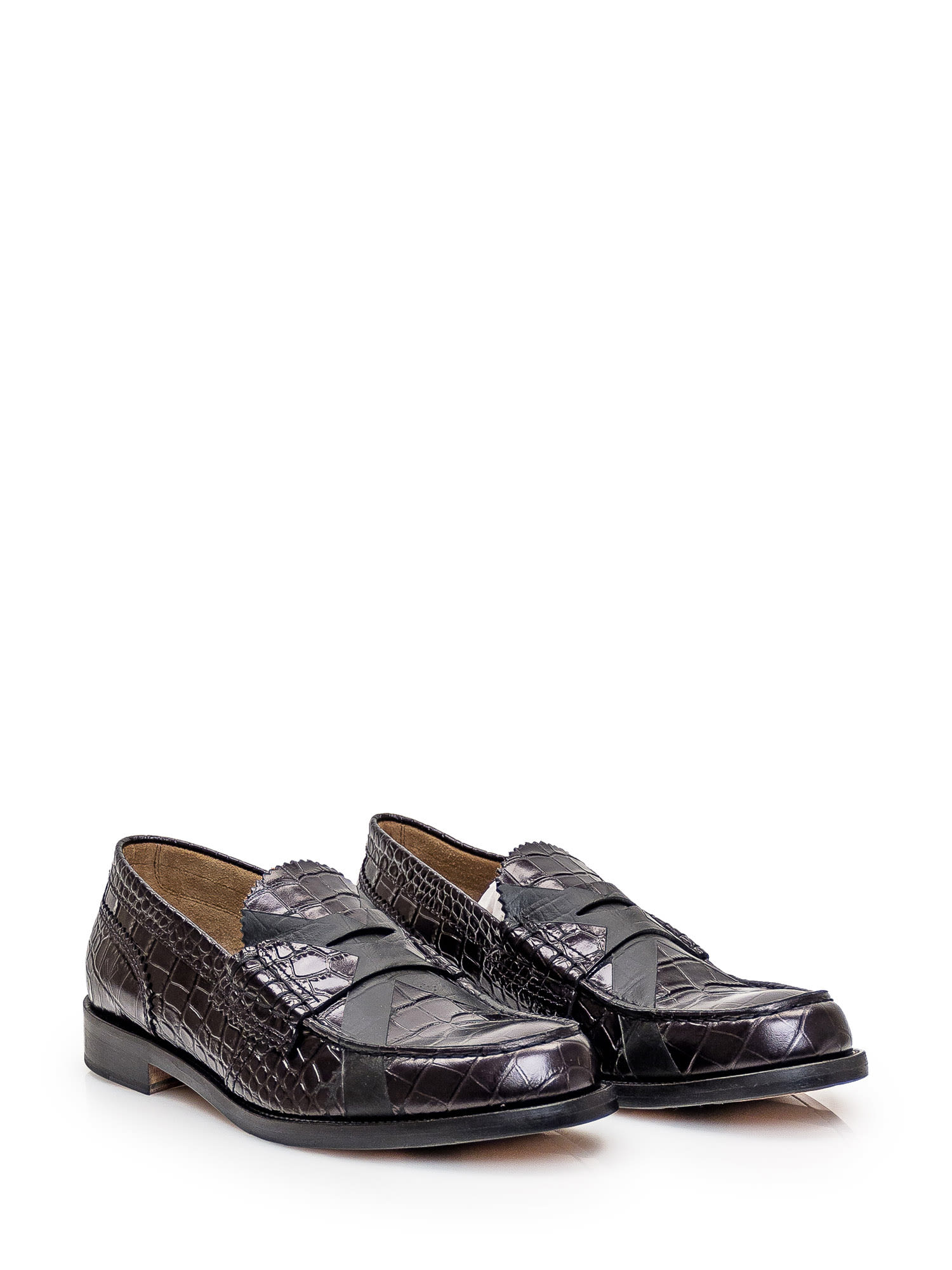 Shop College Leather Loafer In Nero-black