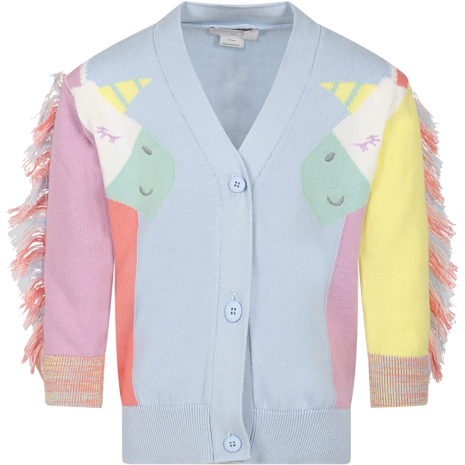 Stella Mccartney Kids' Multicolor Cardigan For Girl With Unicorns