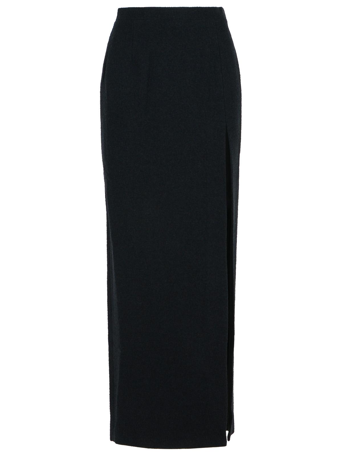 Alessandra Rich Long Skirt In Black Virgin Wool Blend Women In Black