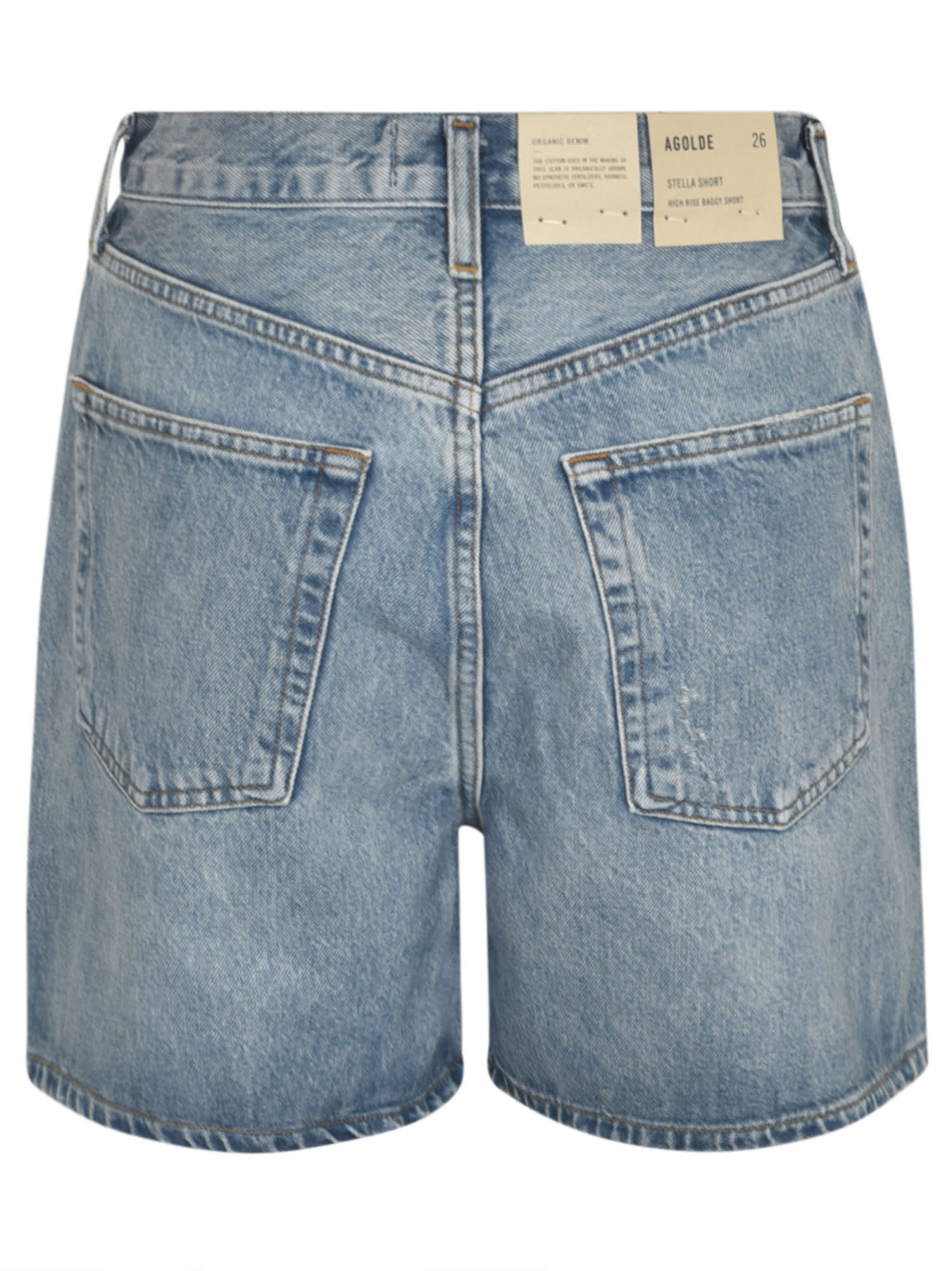 Shop Agolde Buttoned Denim Shorts In Mode