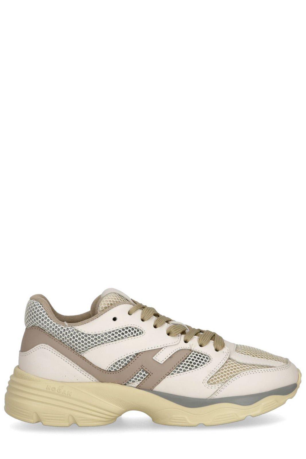 Shop Hogan H665 Low-top Sneakers In Beige