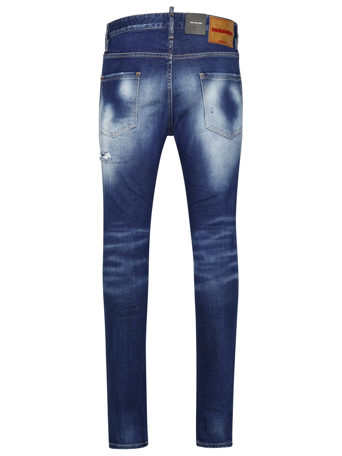 Shop Dsquared2 Blue Cotton Blend Jeans In Navy