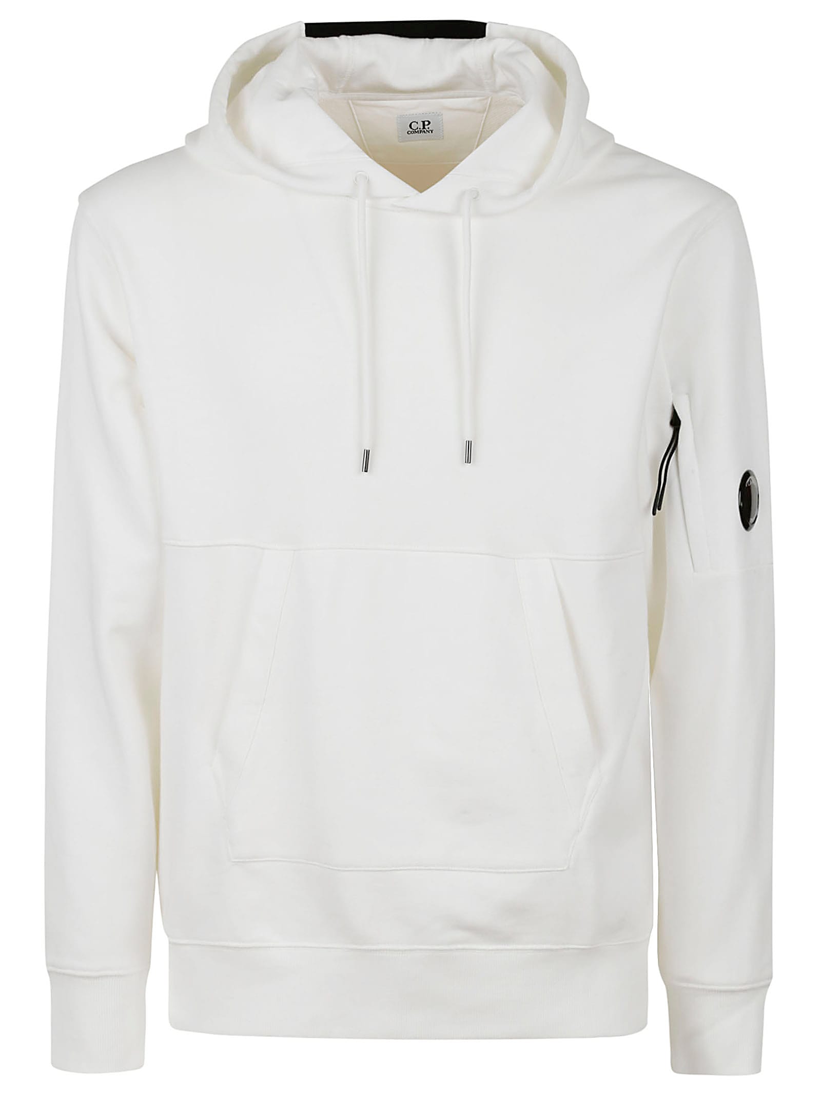 Shop C.p. Company Diagonal Raised Fleece Hoodie In White