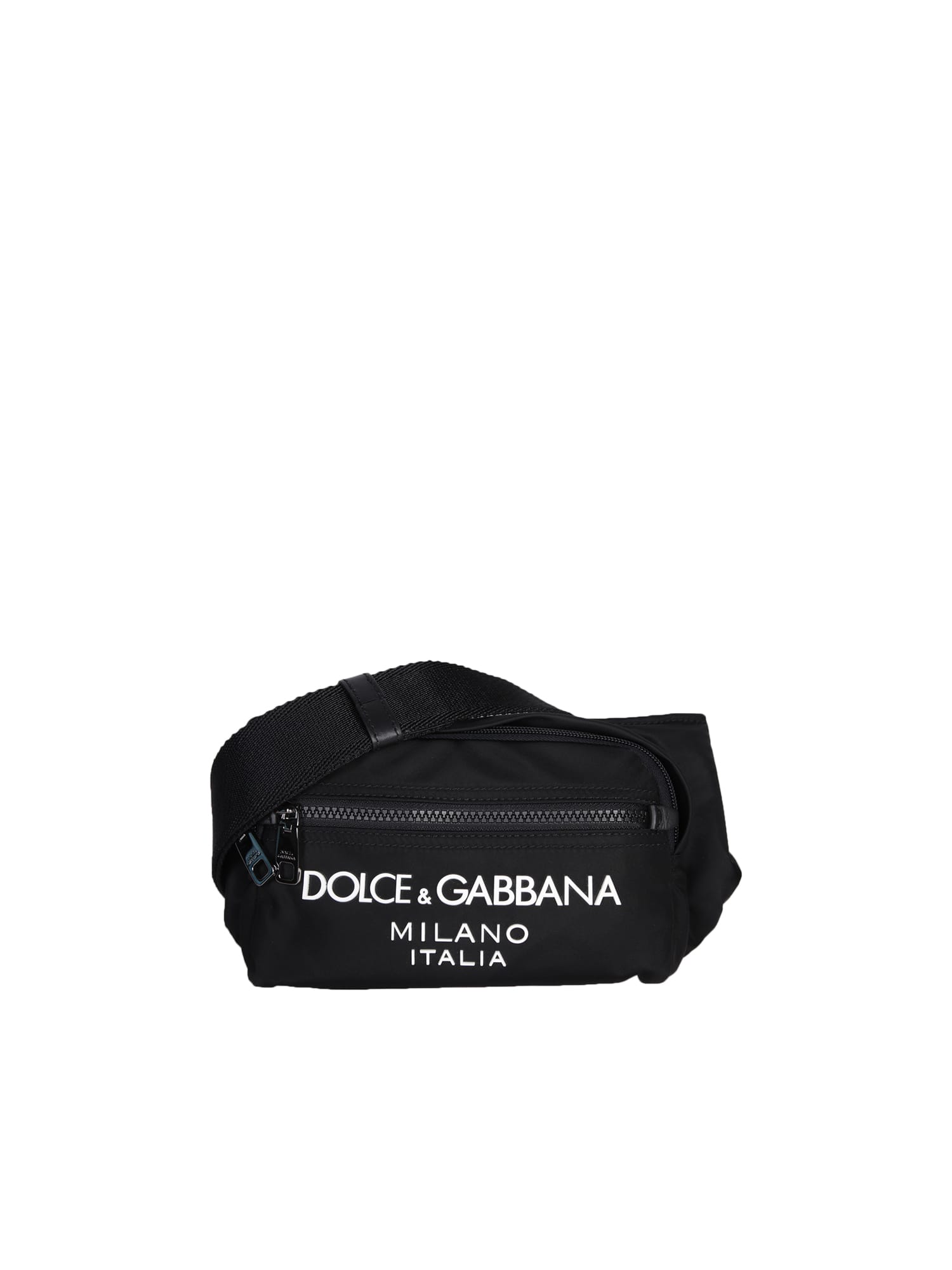 Dolce & Gabbana Logo-print Zipped Belt Bag In Black