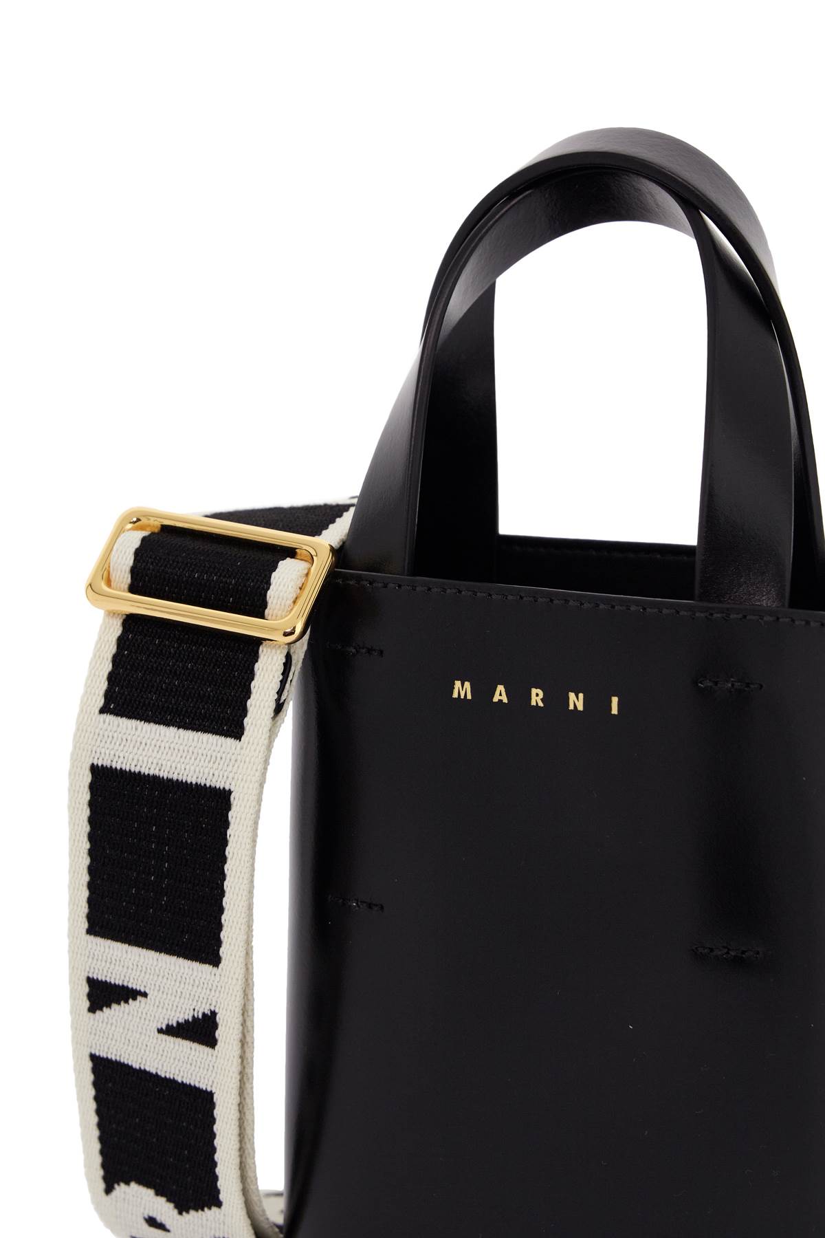 Shop Marni Nano Museo Tote Bag In Black (black)