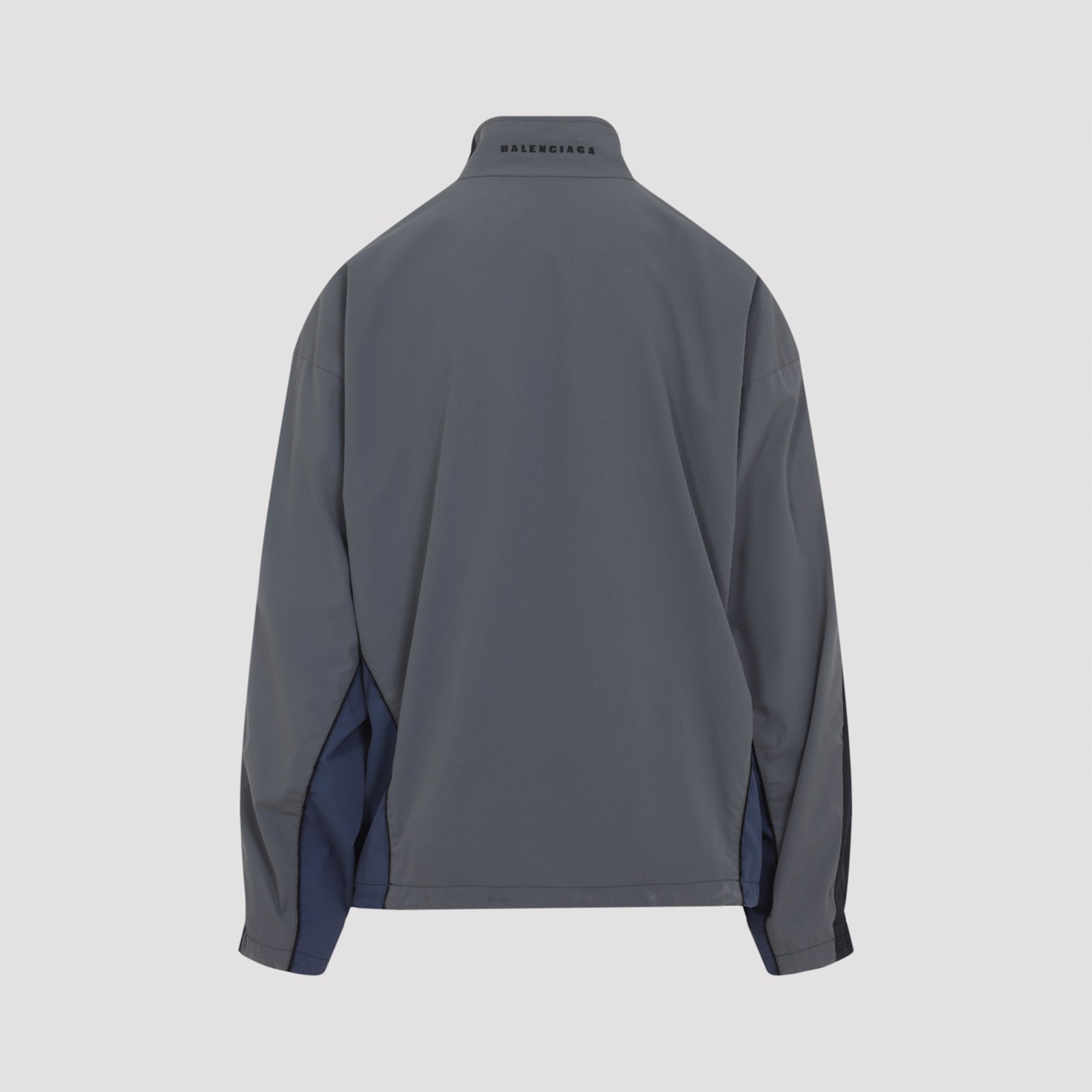 Balenciaga Color Block Design Jacket With Elastic Cuffs In Black