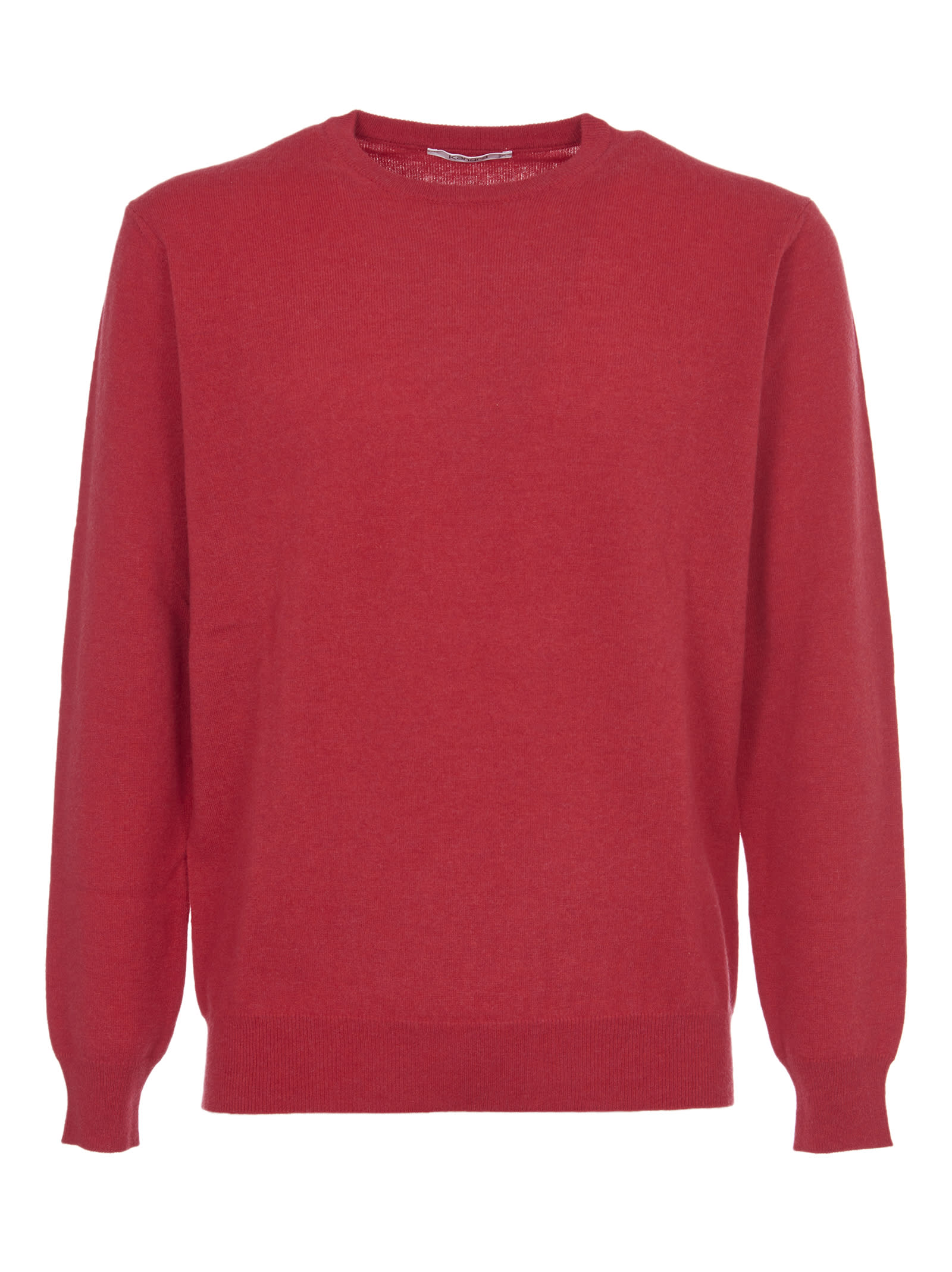Kangra Red Merinos Wool Sweater With Patches