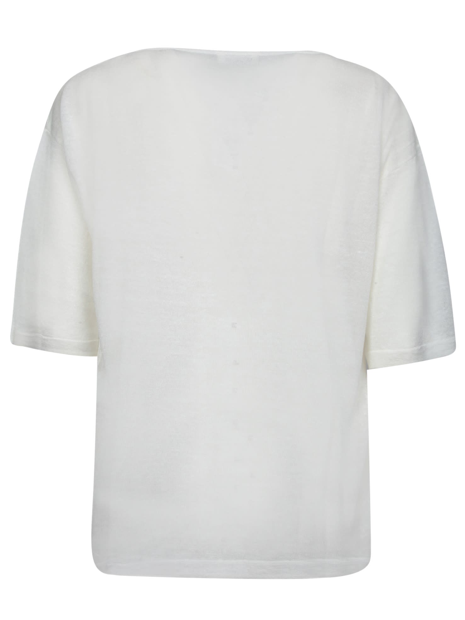 P.a.r.o.s.h Cream Linen And Viscose Sweater In Ivory