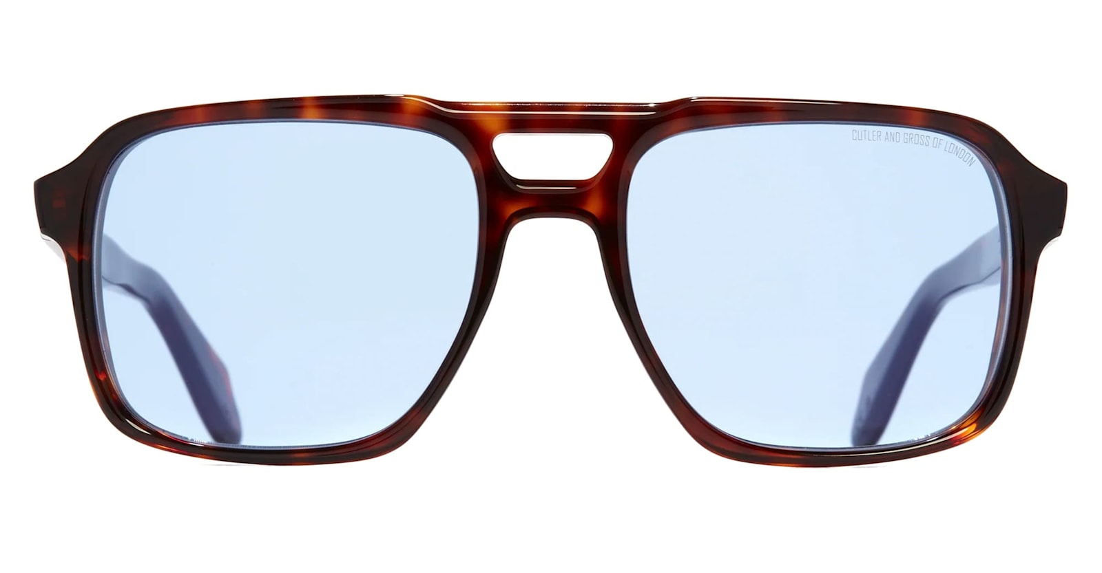 Cutler And Gross 1394 - Dark Turtle / Blue Lens Sunglasses In Multi