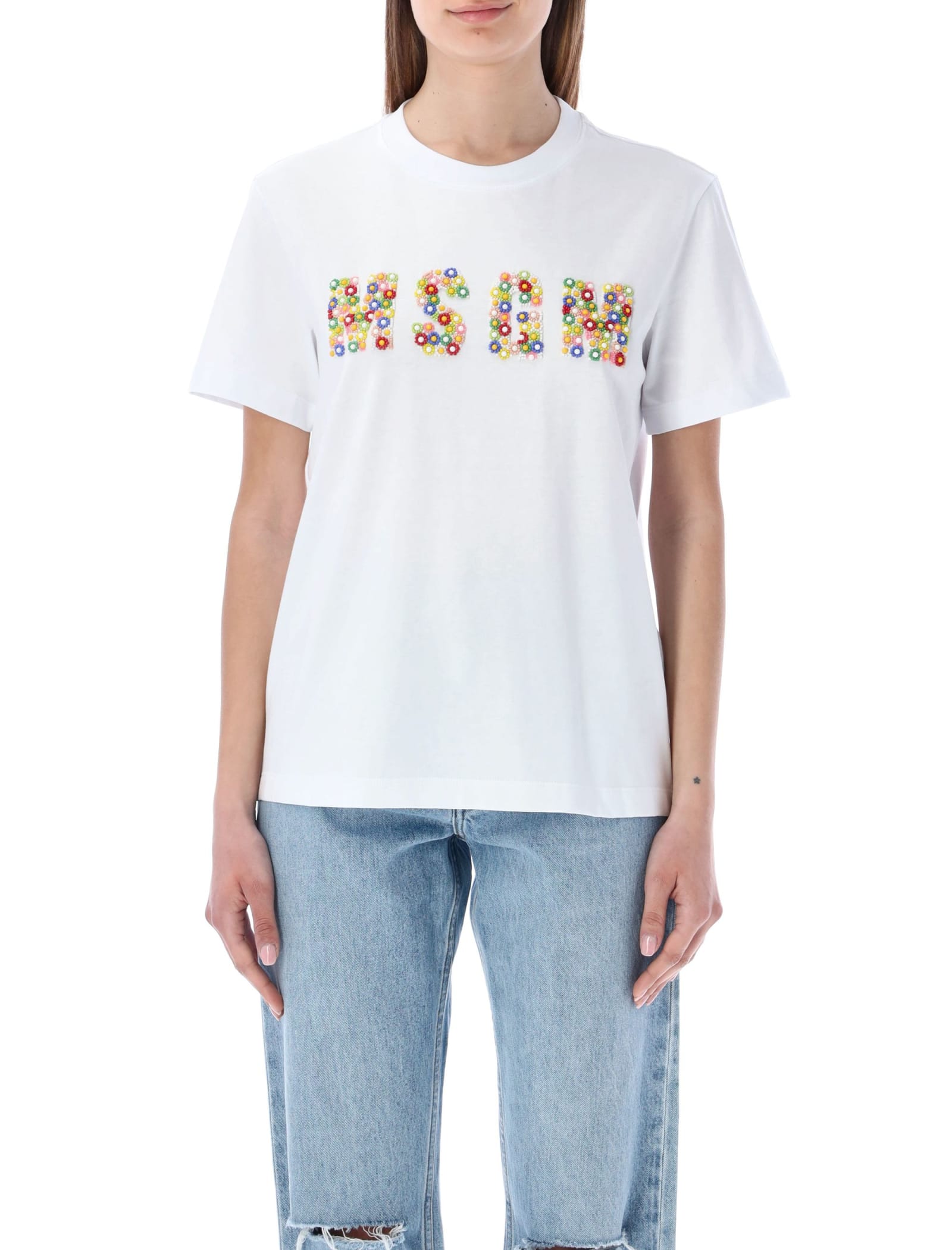 Msgm Daisy Beads T-shirt