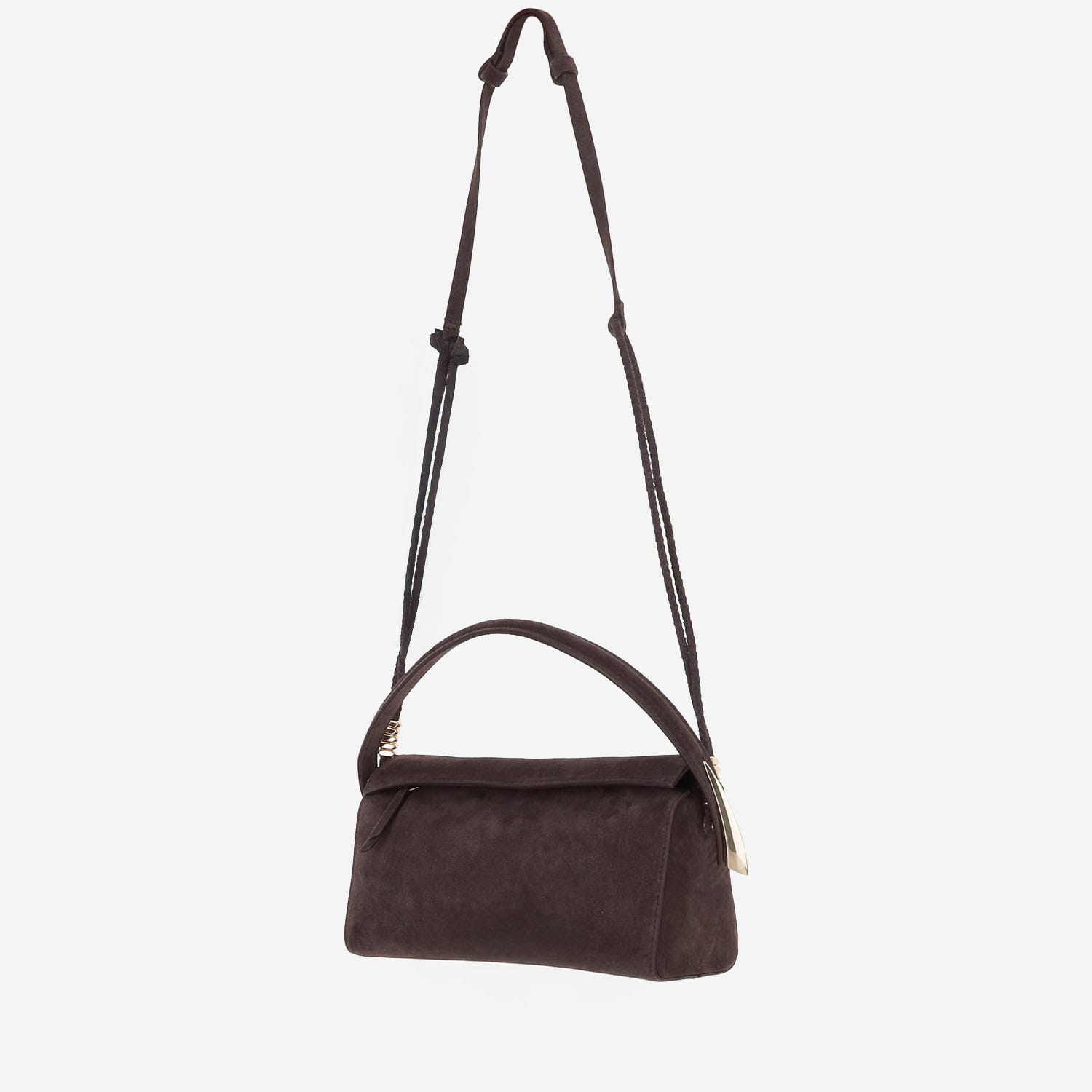 Benedetta Bruzziches Suede Shoulder Bag In Brown