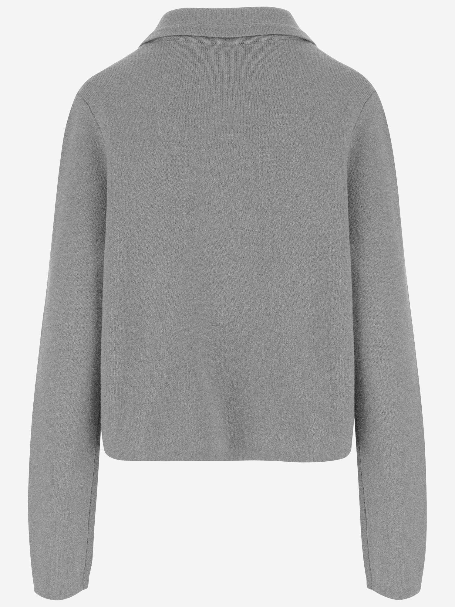 Allude Sophisticated Wool And Cashmere Jacket With Double-breasted Closure In Gray
