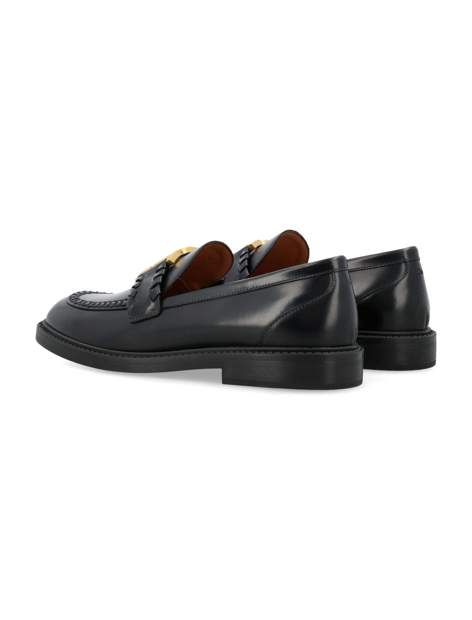 Shop Chloé Marcie Loafers In Black