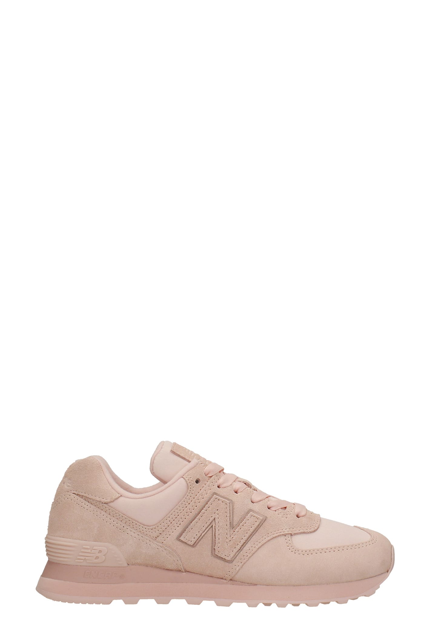 New Balance 574 Sneakers In Rose-pink Suede And Fabric