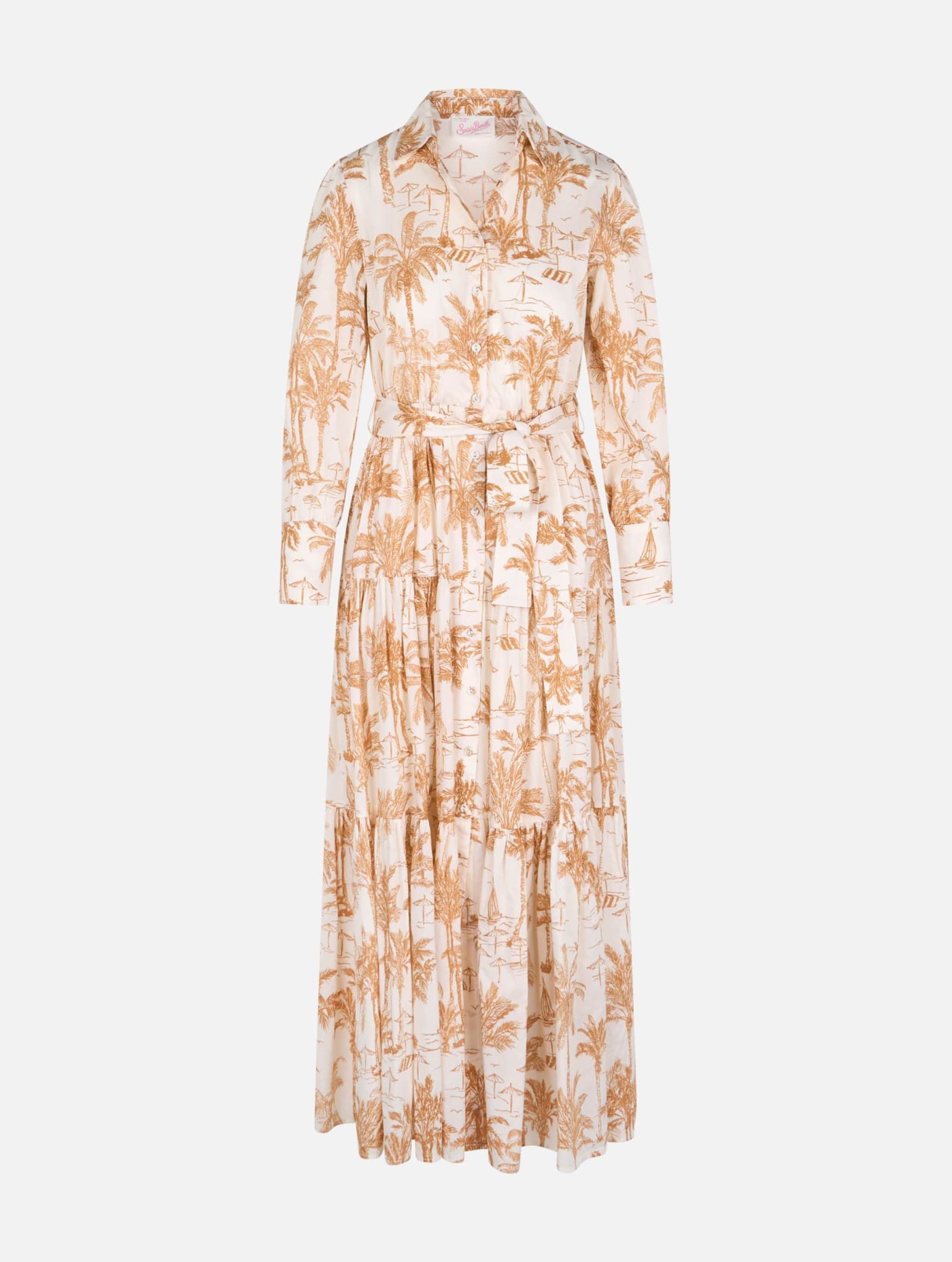 Mc2 Saint Barth Woman Toile De Jouy Cotton Dress Jensen In White