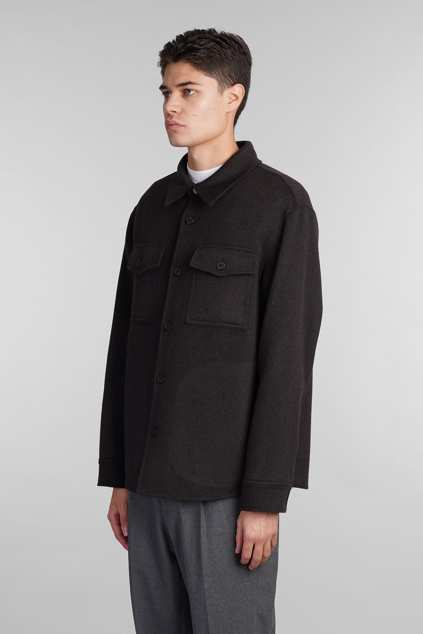 Shop Theory Casual Jacket In Grey Wool