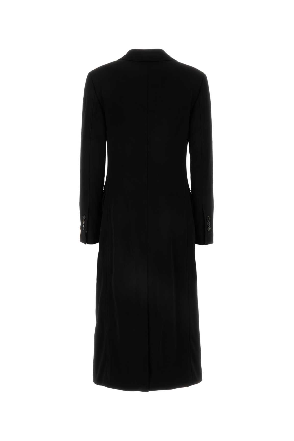 Shop Bottega Veneta Black Jersey Coat