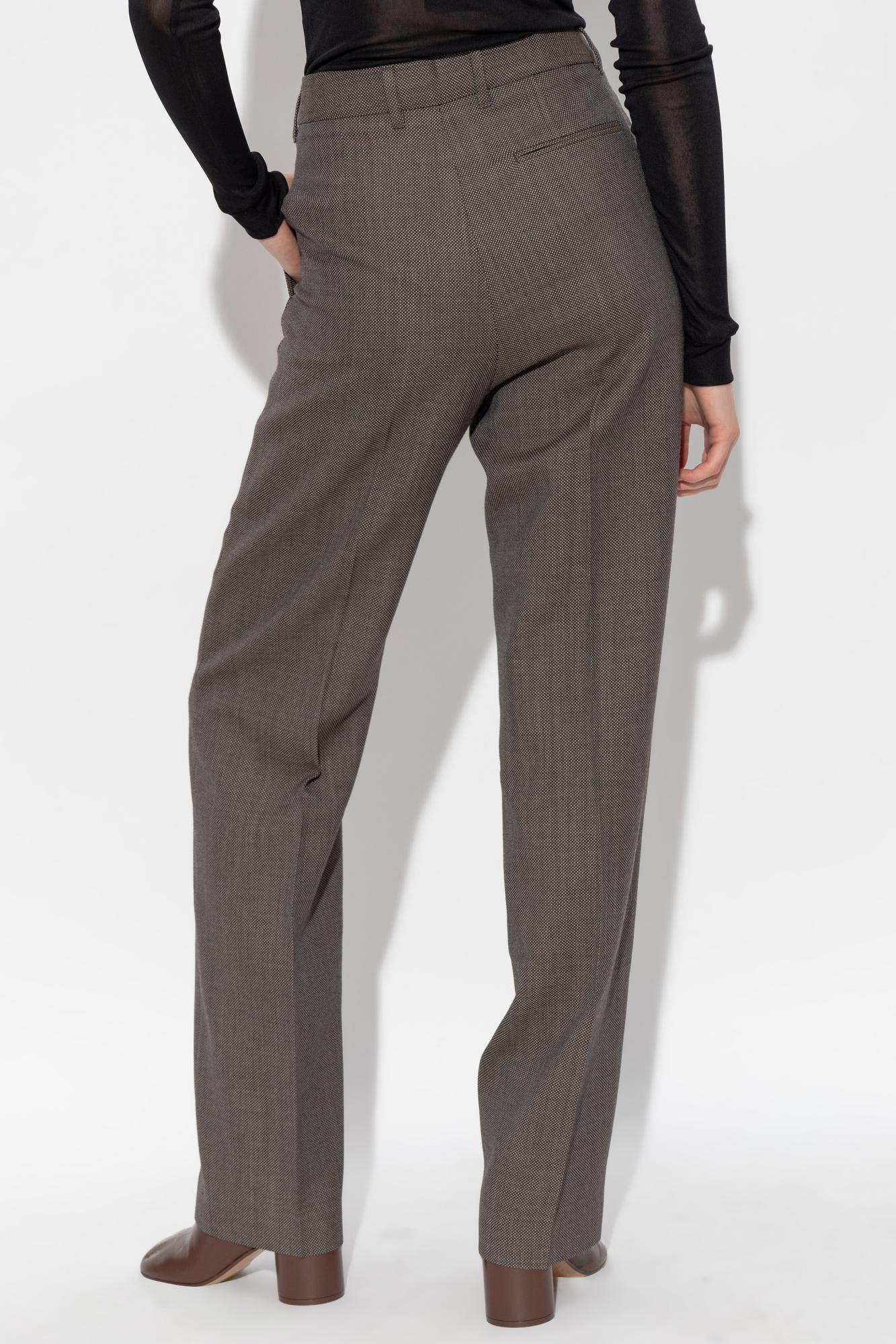 Mm6 Maison Margiela Creased Trousers In Brown