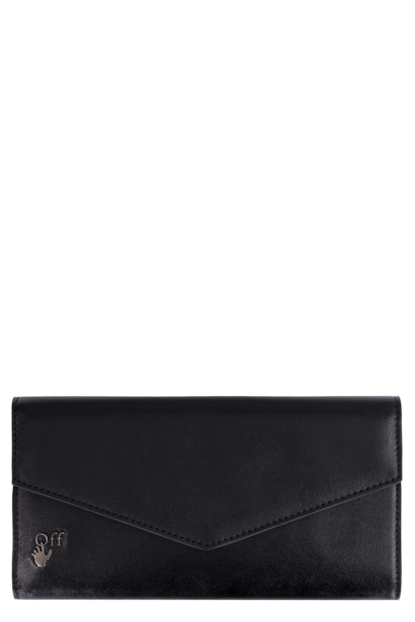 Off-White Leather Flap-over Continental Wallet