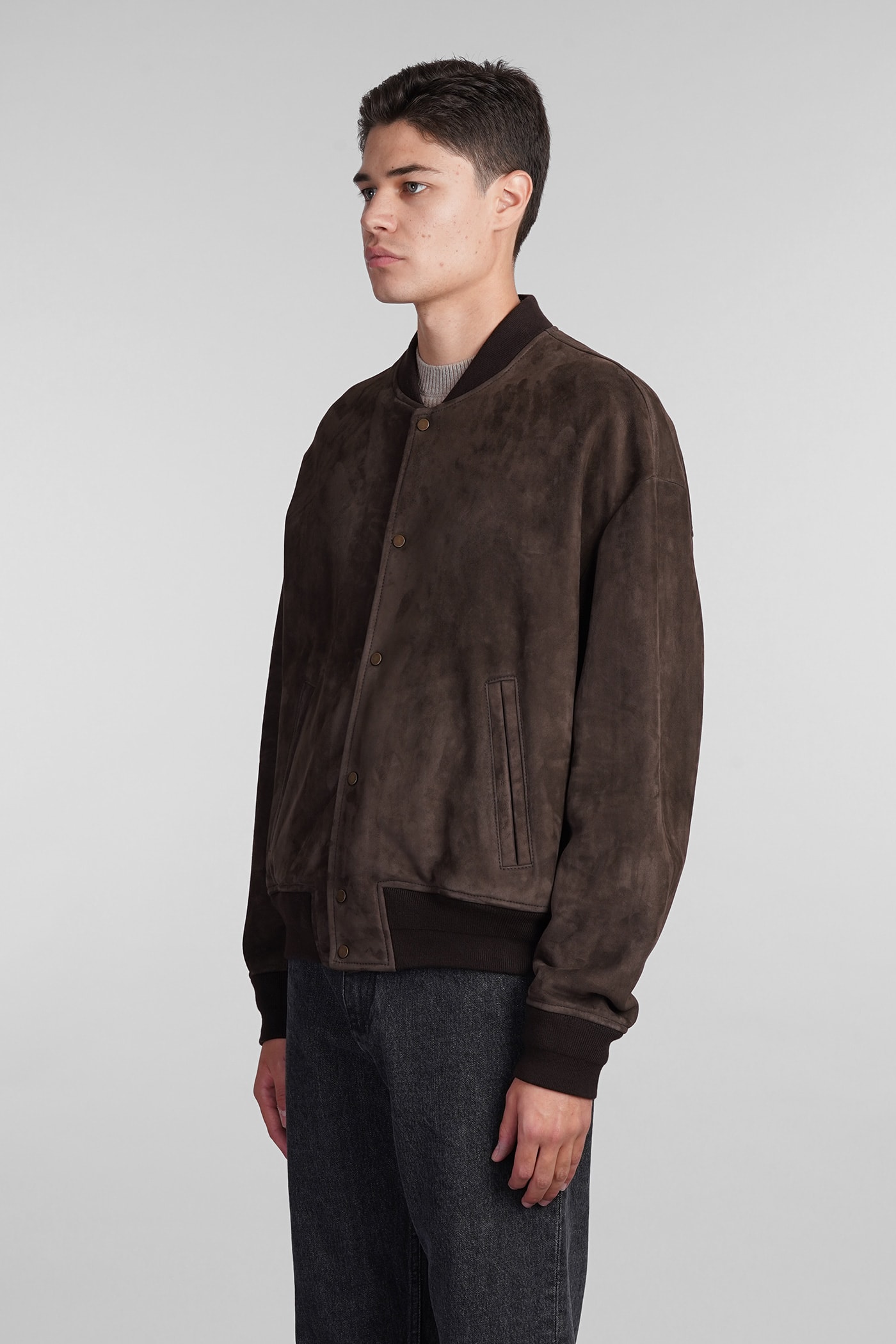 Shop Salvatore Santoro Bomber In Brown Leather