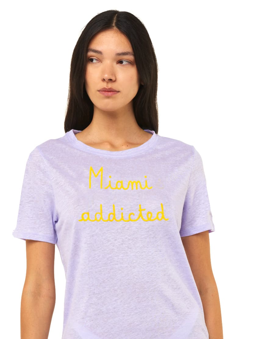 MC2 Saint Barth Linen T-shirt With Miami Addicted Embroidery