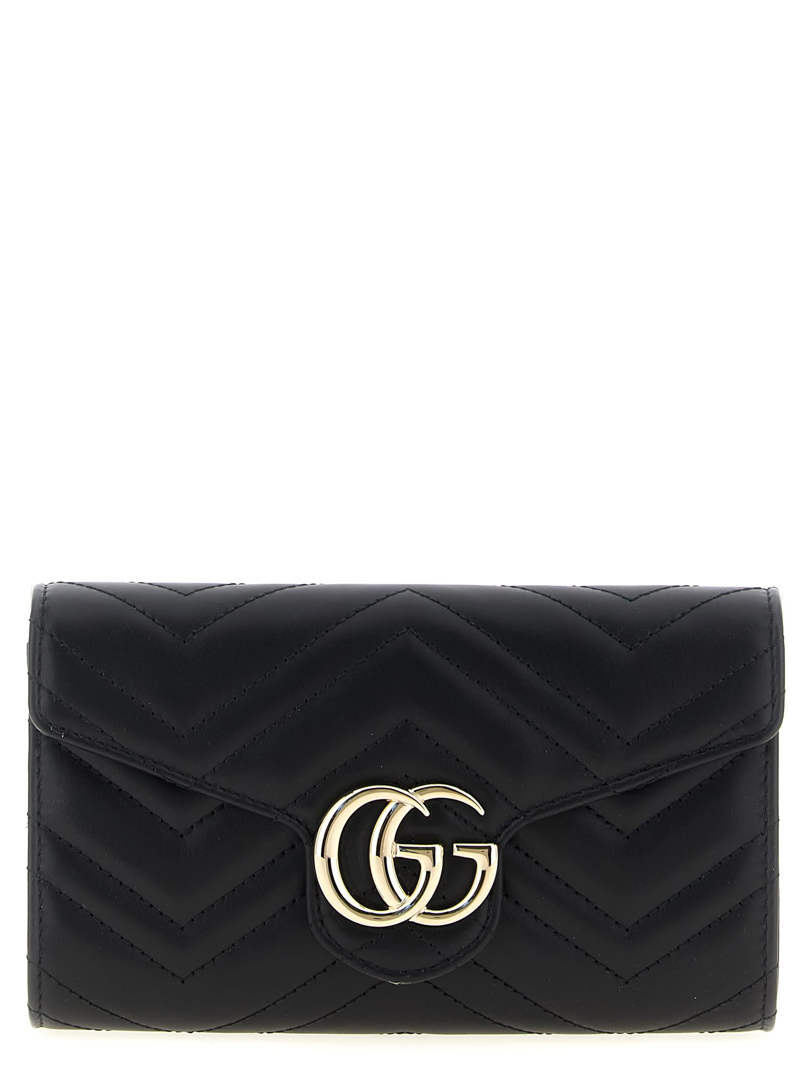 Gucci Gg Marmont Wallet On Chain In Black
