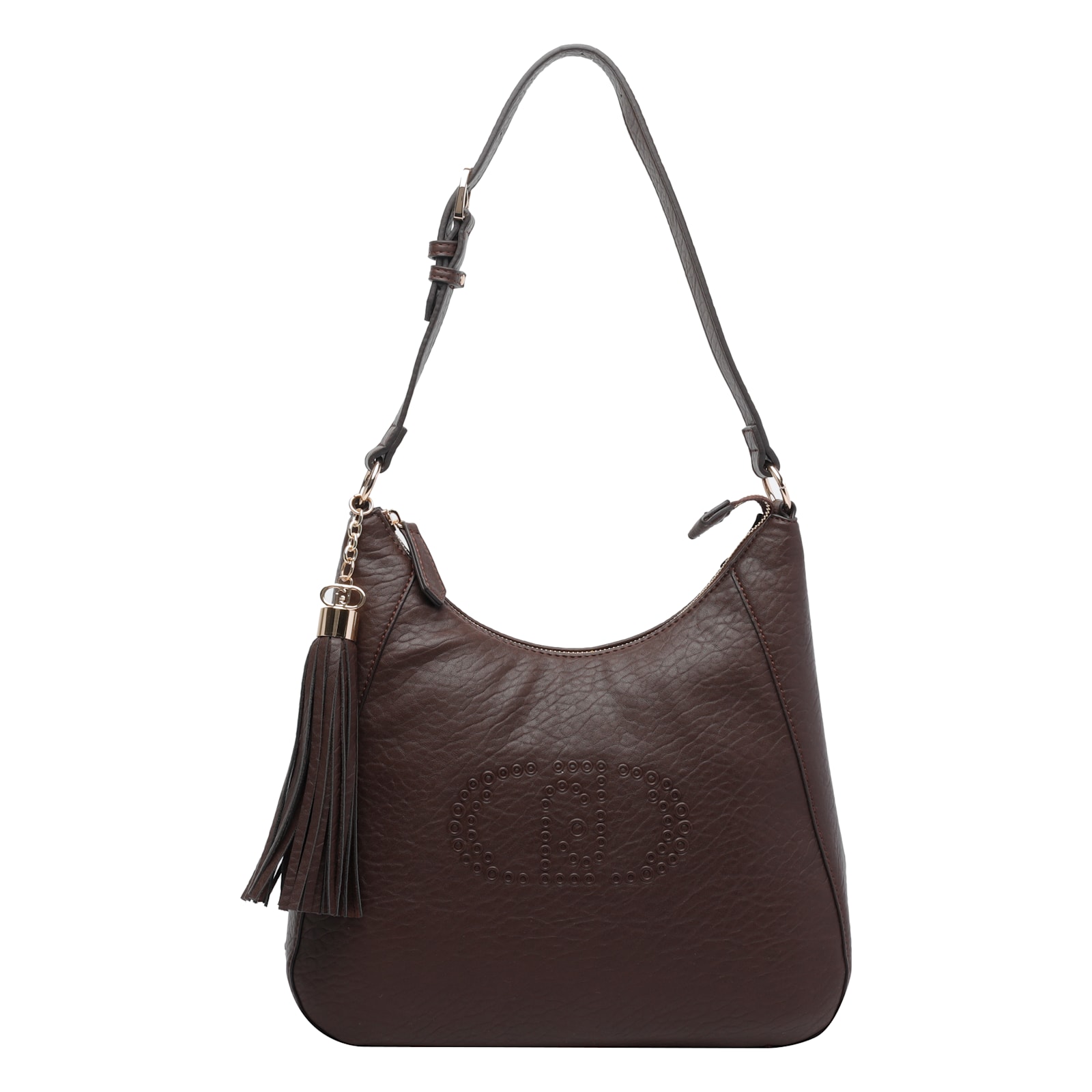 Liu •jo Top-zip Tassel-detail Shoulder Bag In Brown