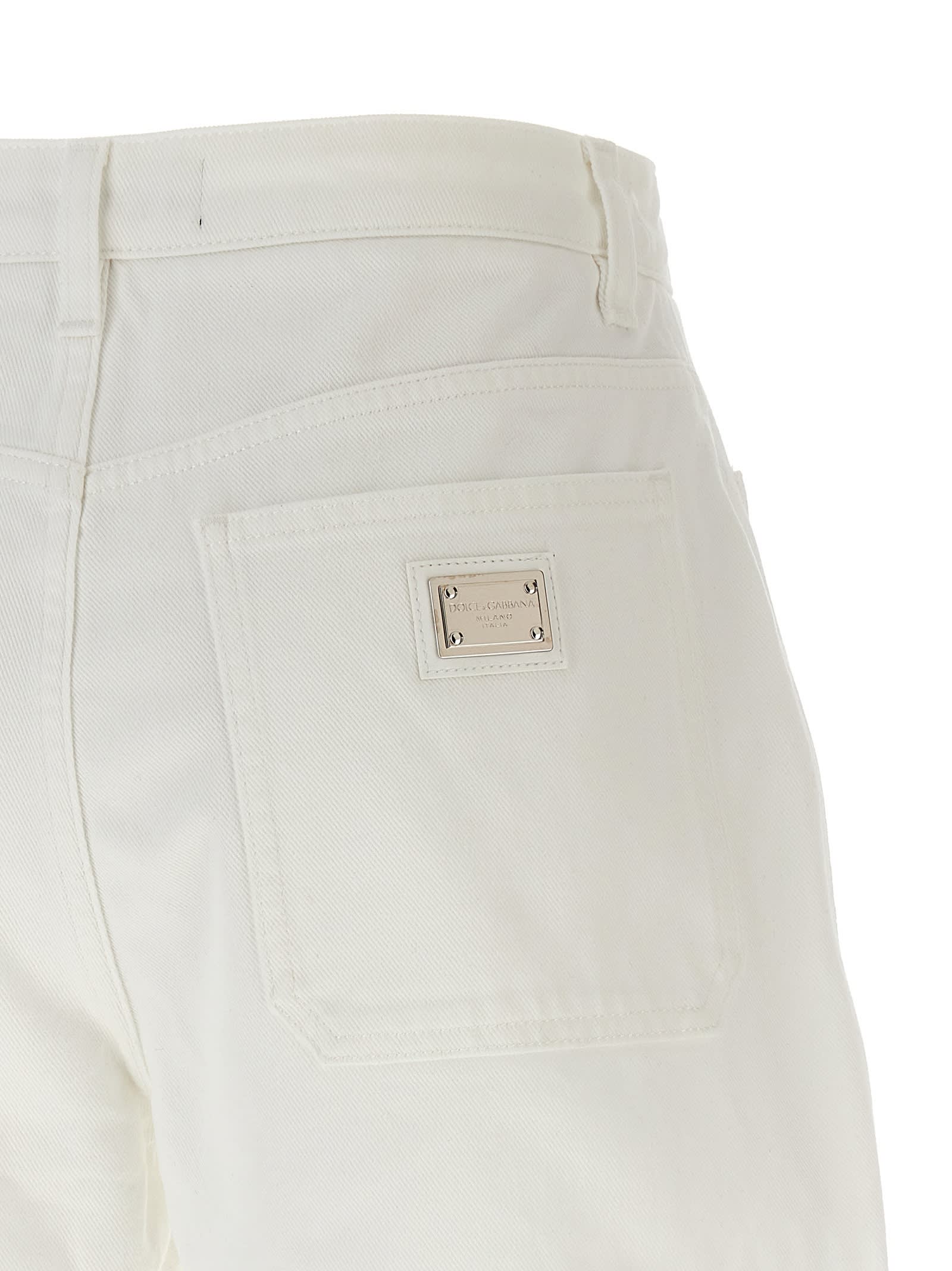 Shop Dolce & Gabbana Denim Shorts In White