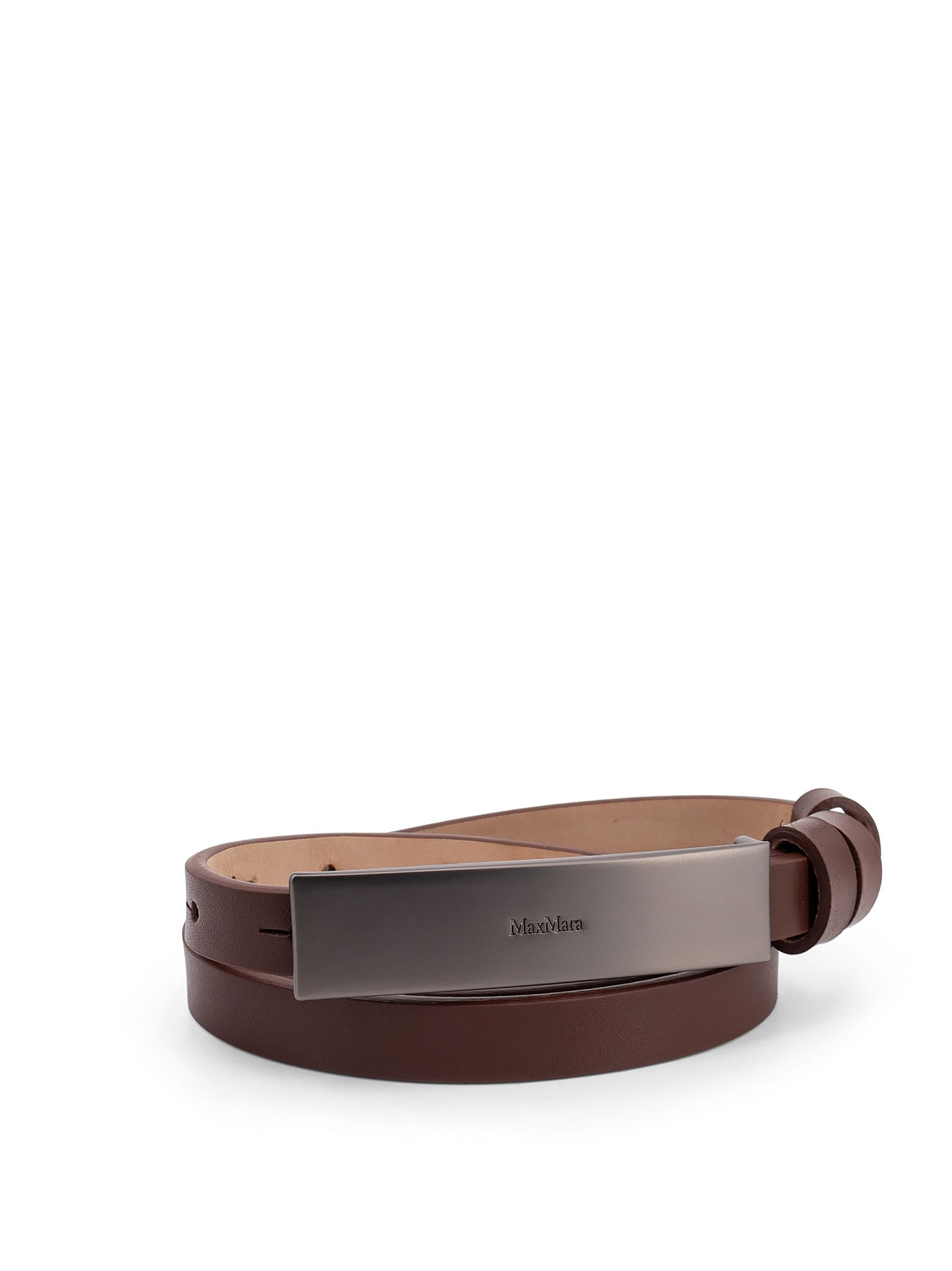 Max Mara New Plate 15 Belt In Brown