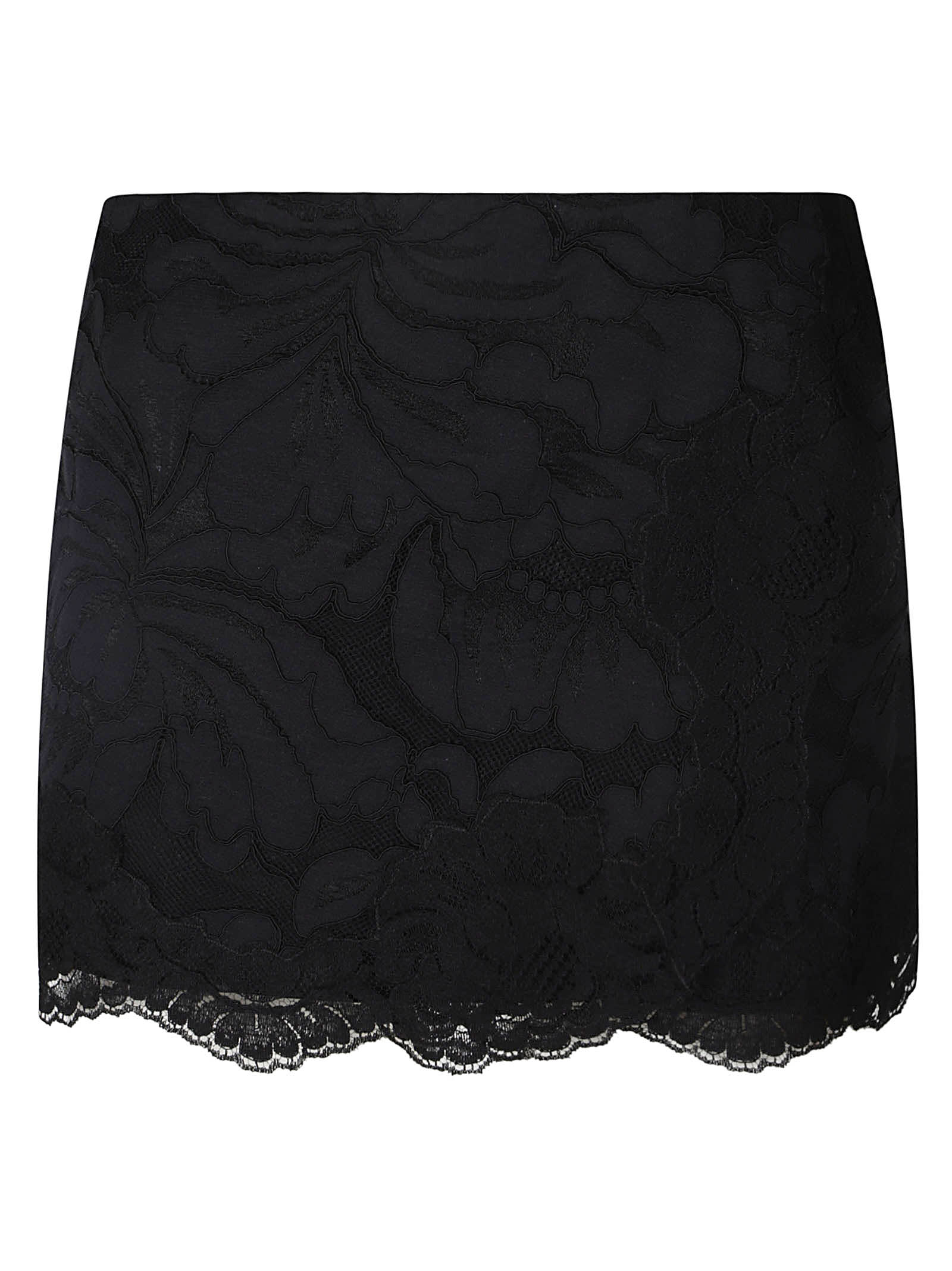 Shop N°21 Floral Laced Skirt In Nero