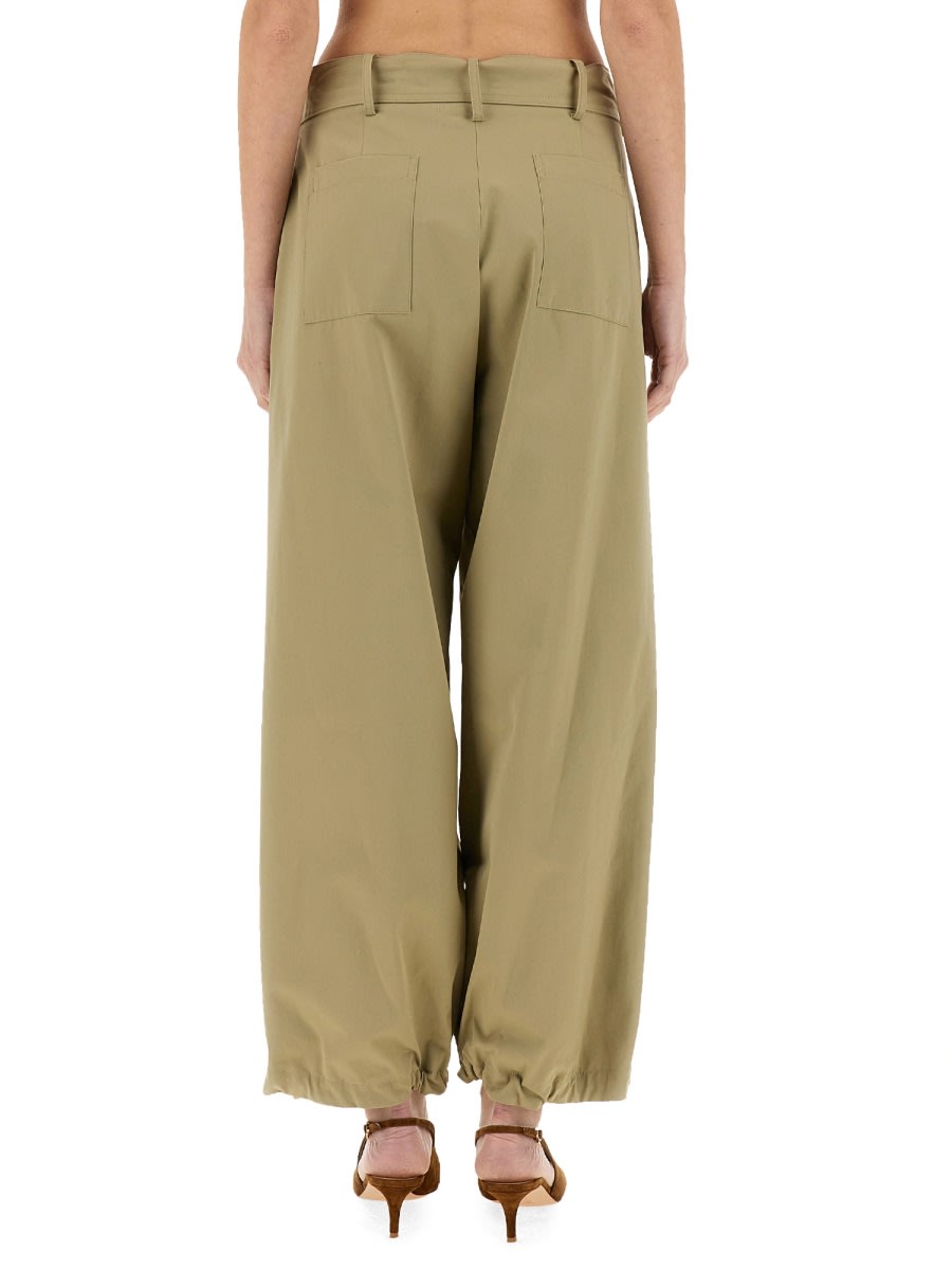 Shop Alysi Belted Pants In Green