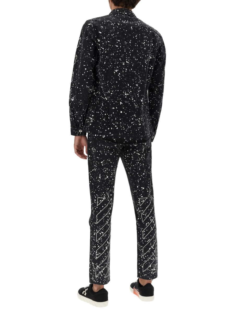 Shop Off-white Jeans With Paint Splatters In Black