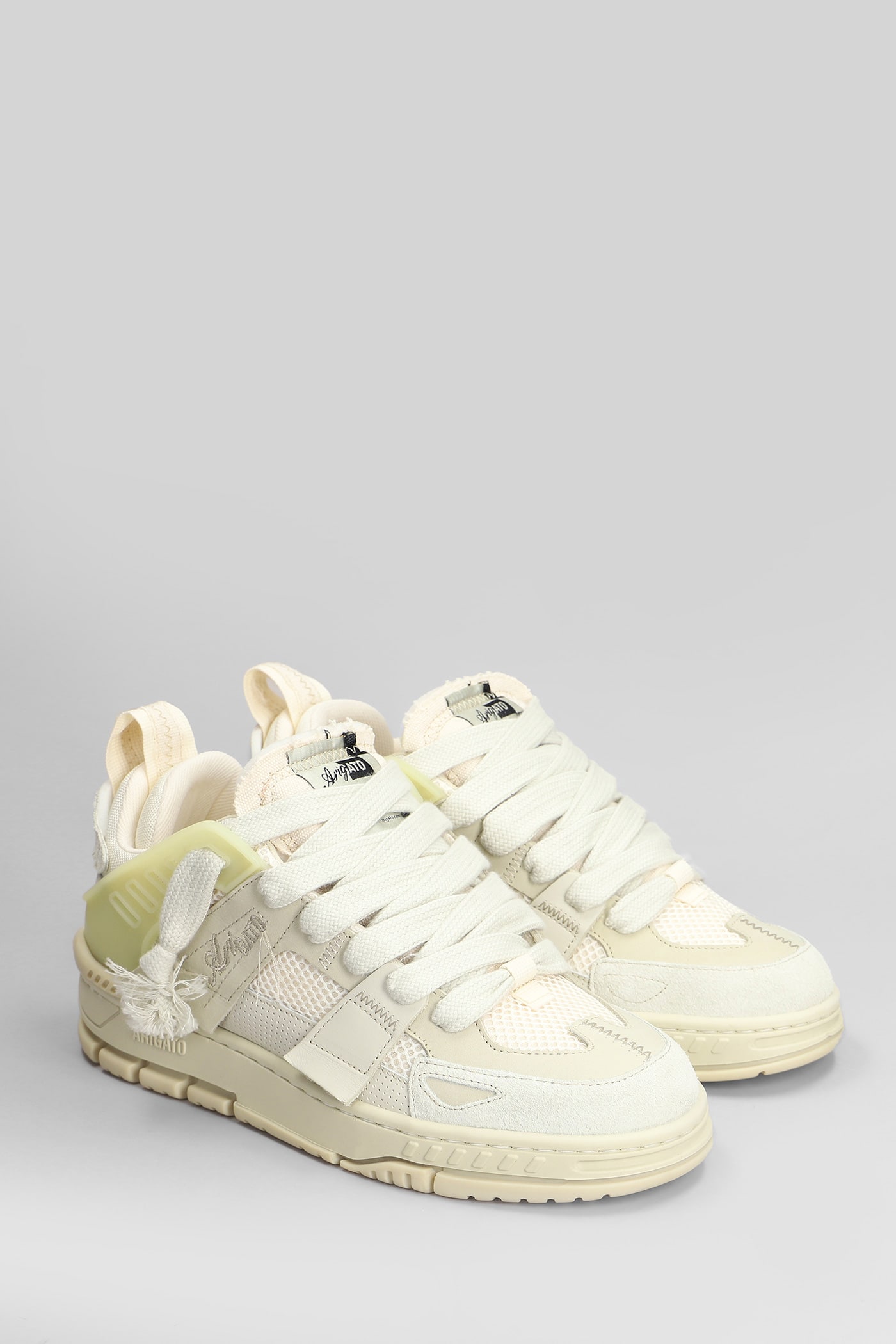 Axel Arigato Area Patchwork Sneakers In Beige Suede And Fabric In Neutral
