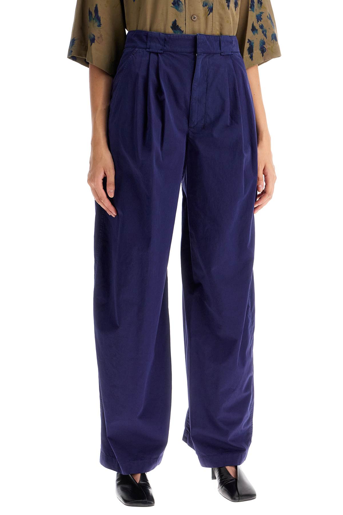 Shop Lemaire Lightweight Wide-leg Pants In Blue Violet (blue)