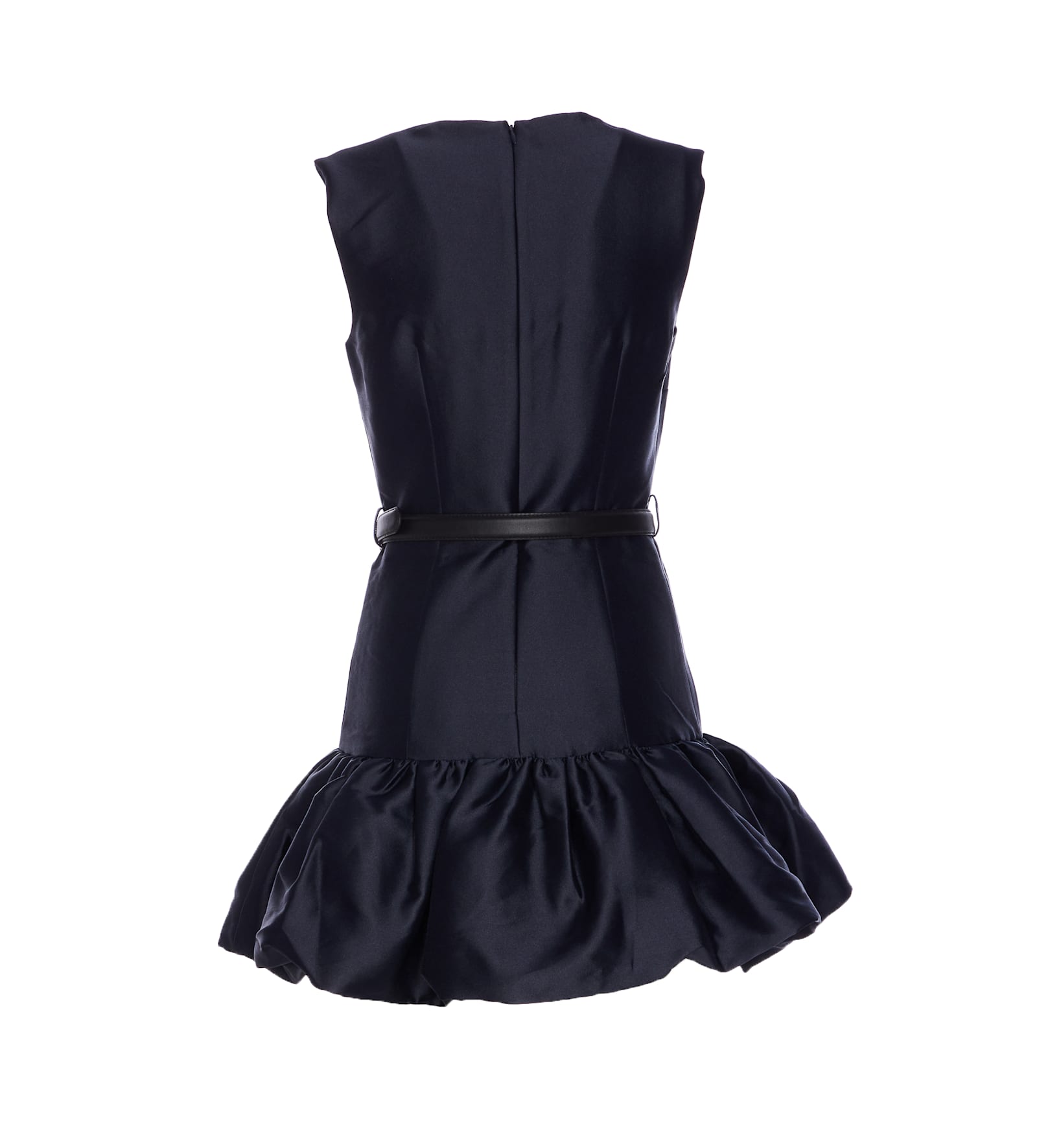 Self-portrait Navy Taffeta Mini Dress In Blue