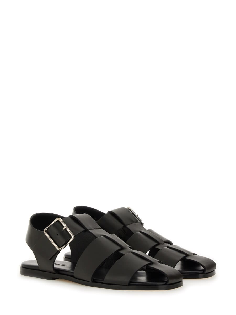 Aeyde Strappy Open Toe Flat Sole Sandals In Black