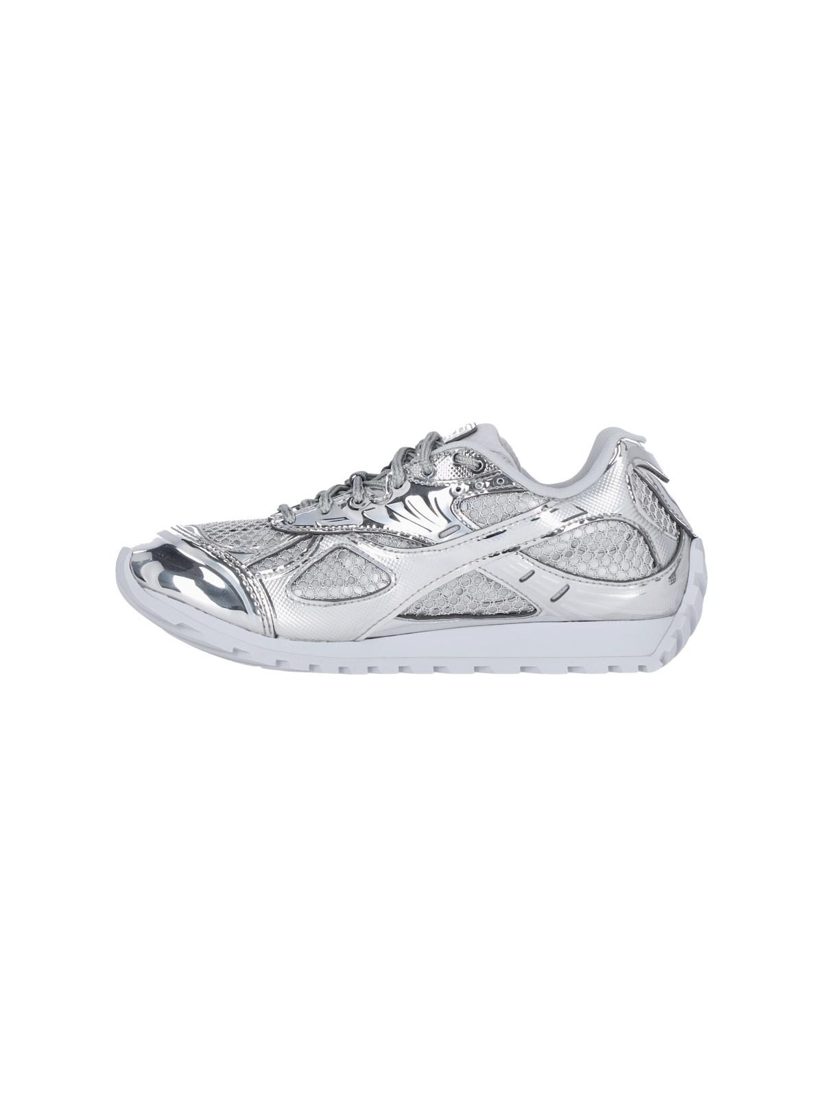 Shop Bottega Veneta Orbit Sneakers In Argento